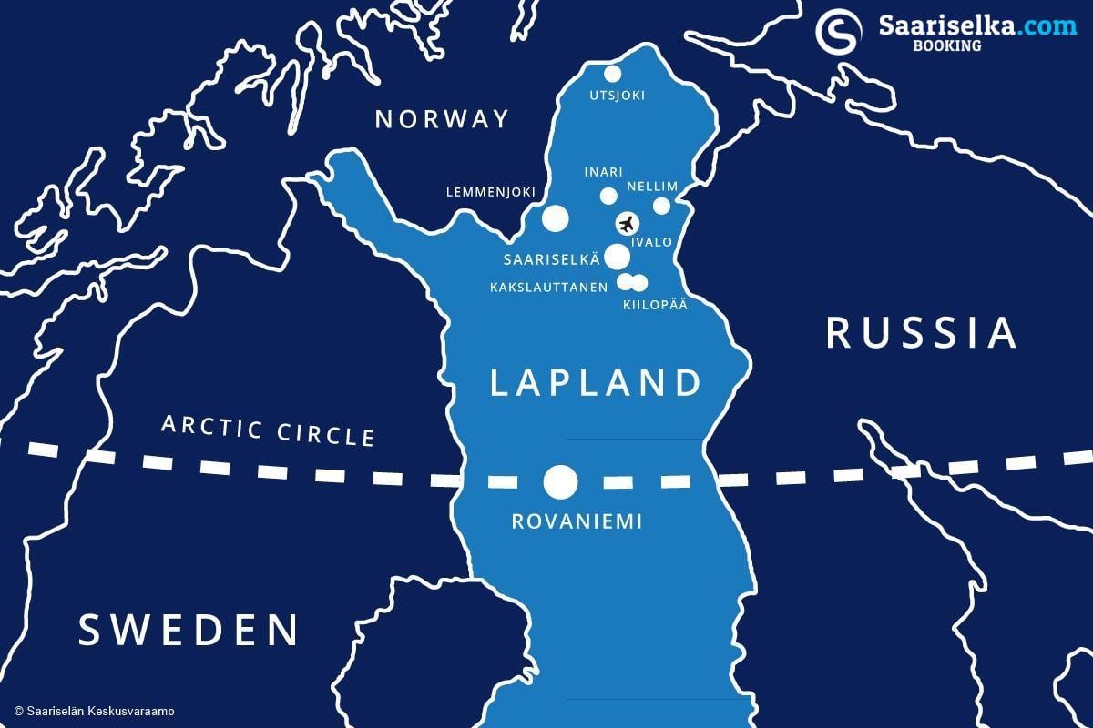 地図saariselkaフィンランド