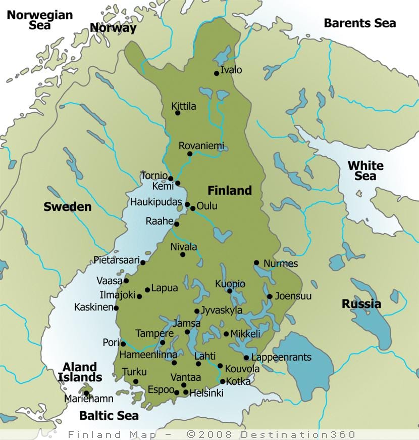 地図のキャンプフィンランド