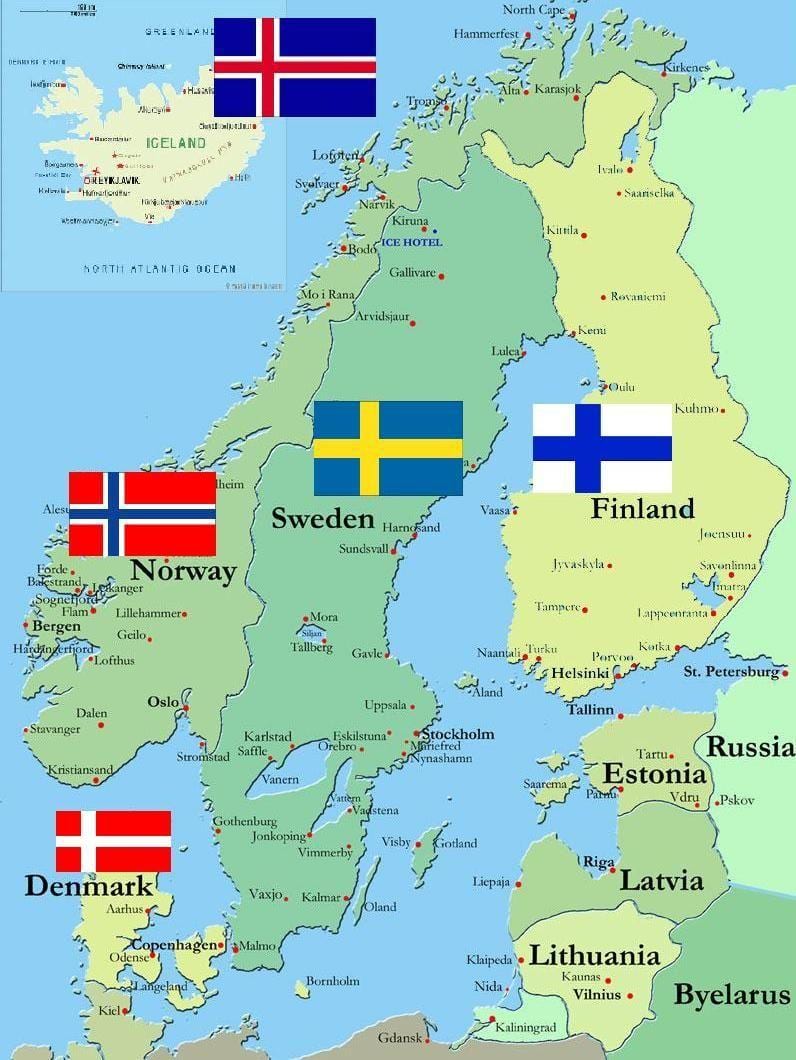 フィンランドの地図の世界