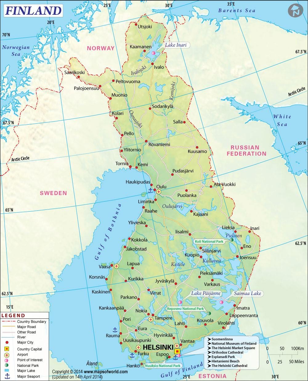 地図のフィンランド地理学