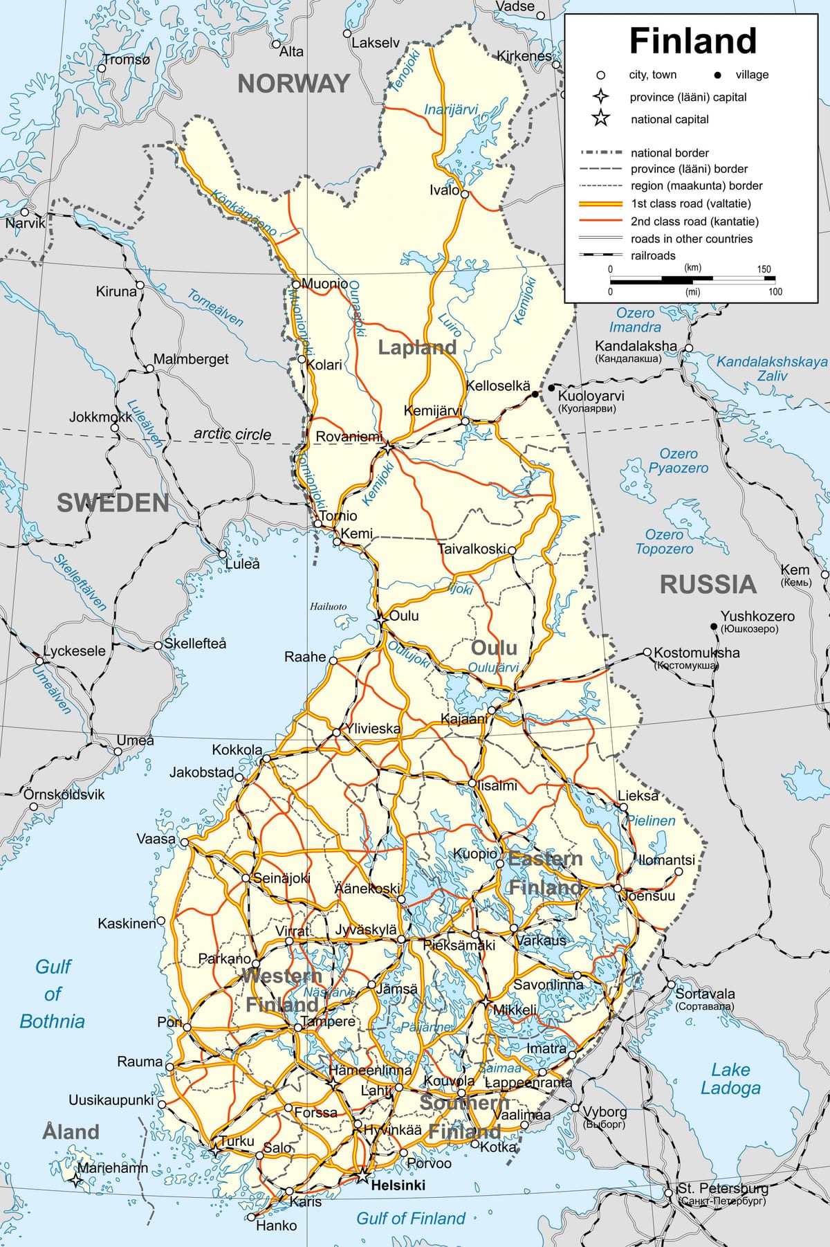 地図のフィンランド政治