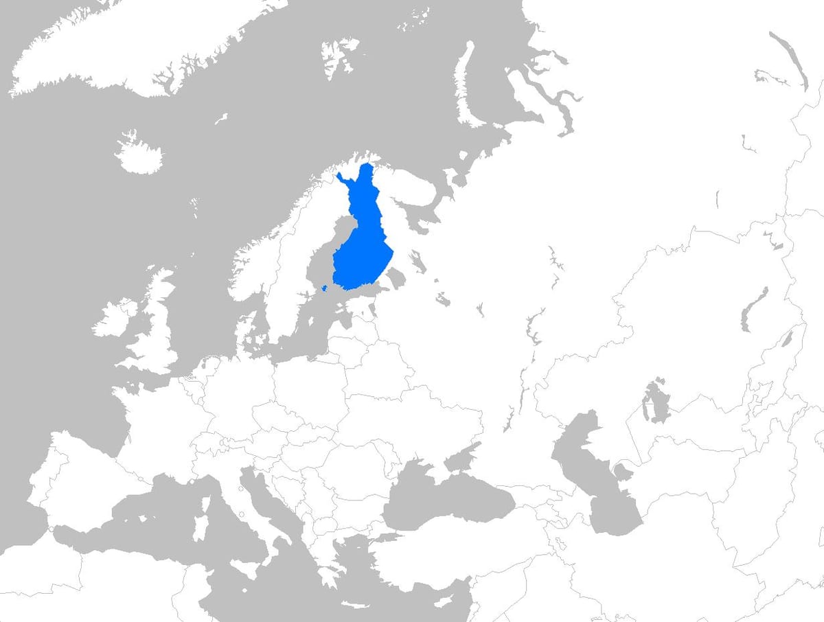 フィンランド欧州地図