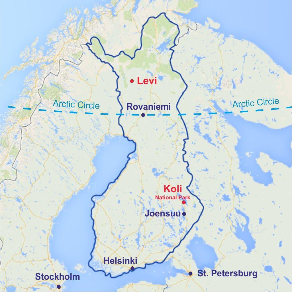 ロヴァニエミフィンランドの地図