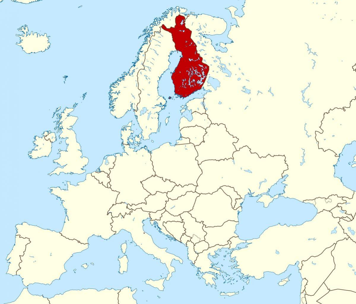 世界地図を示すフィンランド