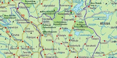 地図のフィンランドのハイキング