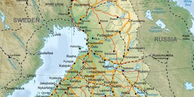フィンランドの世界地図