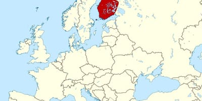 世界地図を示すフィンランド