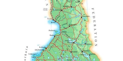 地図のフィンランドの標高