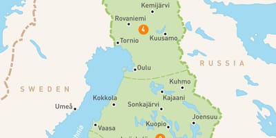 地図のフィンランド湖