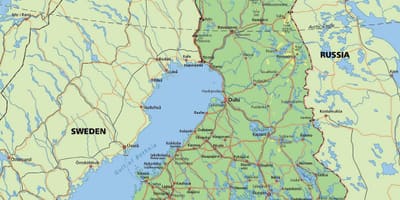 地図の北極圏フィンランド
