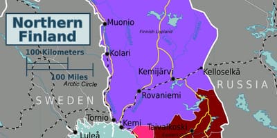 地図北部のフィンランド