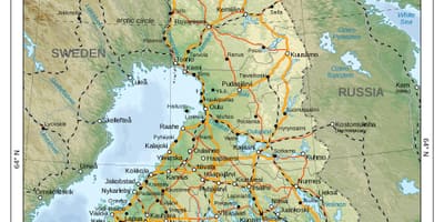 地図の物理フィンランド