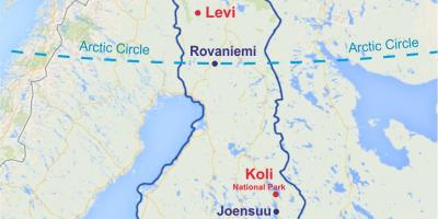 フィンランドリーバイスの地図